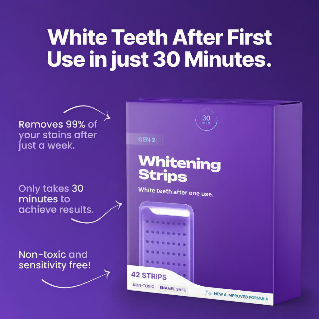 Purple Teeth Whitening Strips – Safe, Gentle & Peroxide-Free