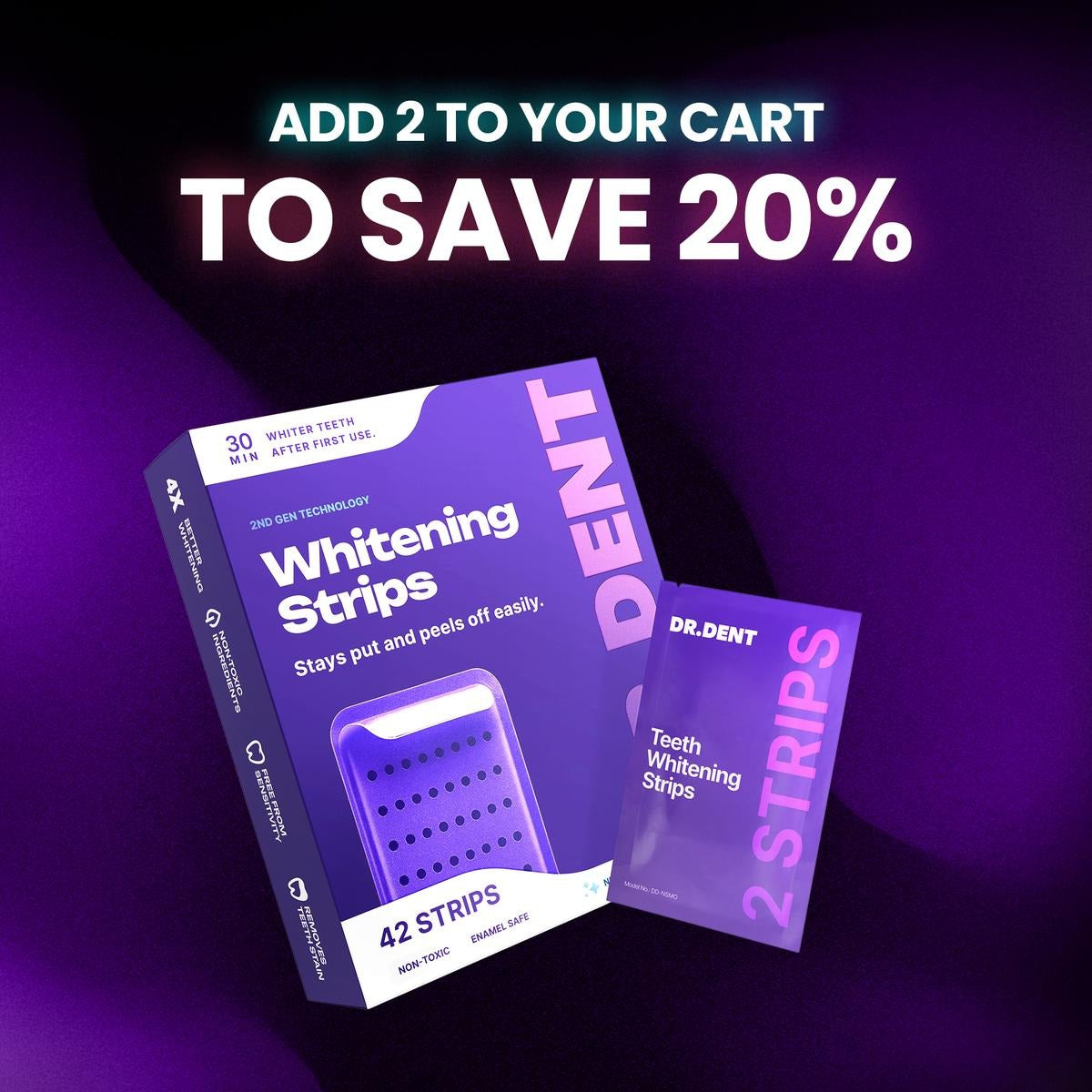 Purple Whitening Strips – Safe, Gentle & Peroxide-Free