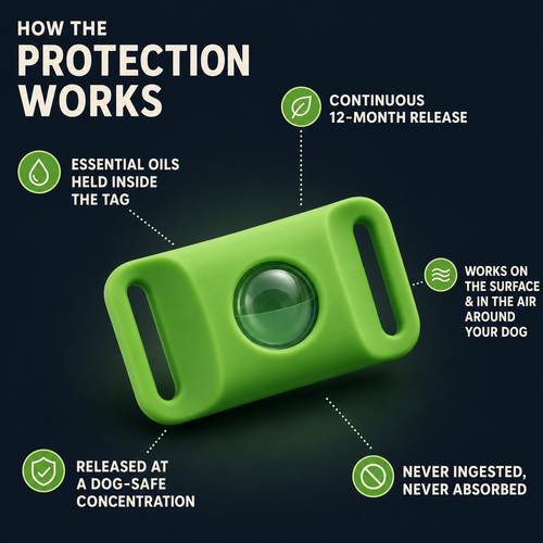 Natural Flea & Tick Prevention Pendant - Chemical-Free Pest Repellent Tag for Dogs and Cats