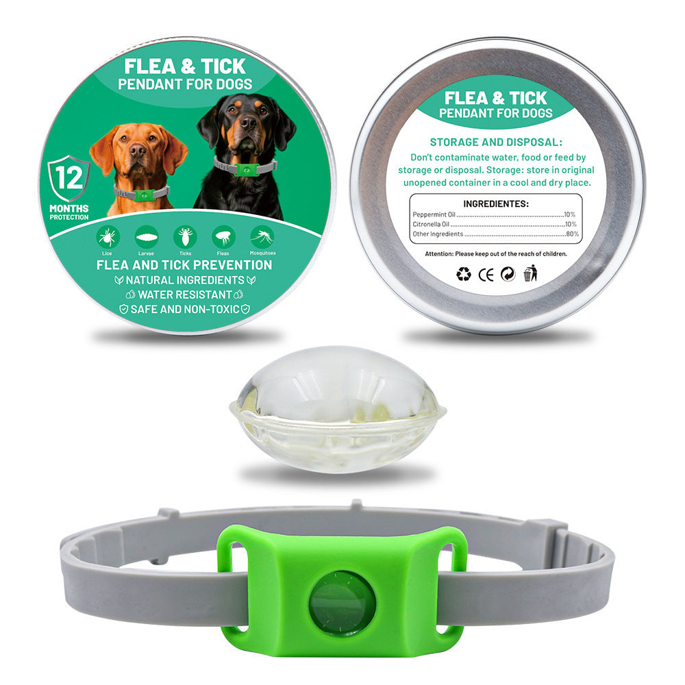 Natural Flea & Tick Prevention Pendant - Chemical-Free Pest Repellent Tag for Dogs and Cats