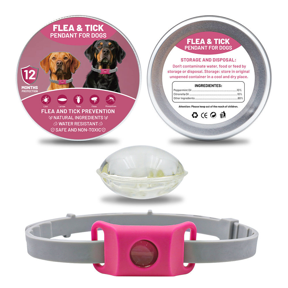 Natural Flea & Tick Prevention Pendant - Chemical-Free Pest Repellent Tag for Dogs and Cats