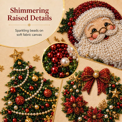 🎄 LAST DAY 49% OFF – Premium 3D Pearl Christmas Diamond Painting Art Kit | Luxury Flocked Canvas with Scratch-Resistant Non-Fading Pearl Beads DIY Holiday Decor 🎅⛄️❄️